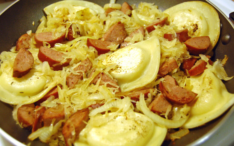 recipes sausage house biala kielbasa with pierogi and sauerkraut recipe
